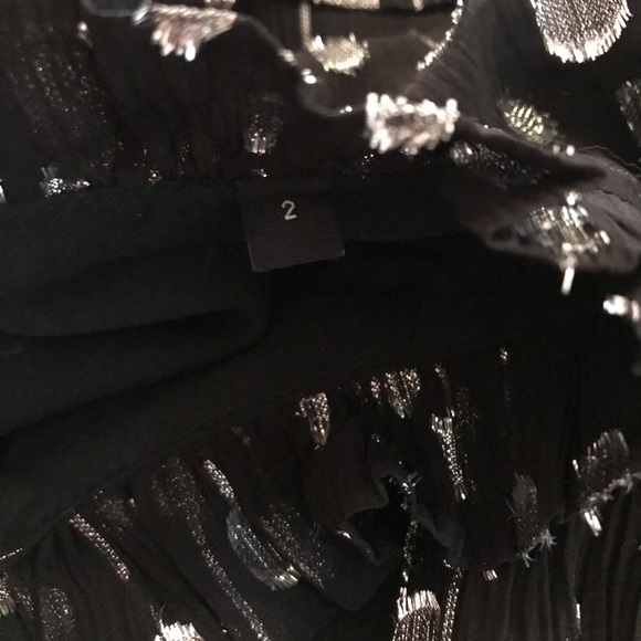 The Kooples Black Silver Smart Shirt with Puffed Sleeves and Polka Dot - Picture 11 of 12